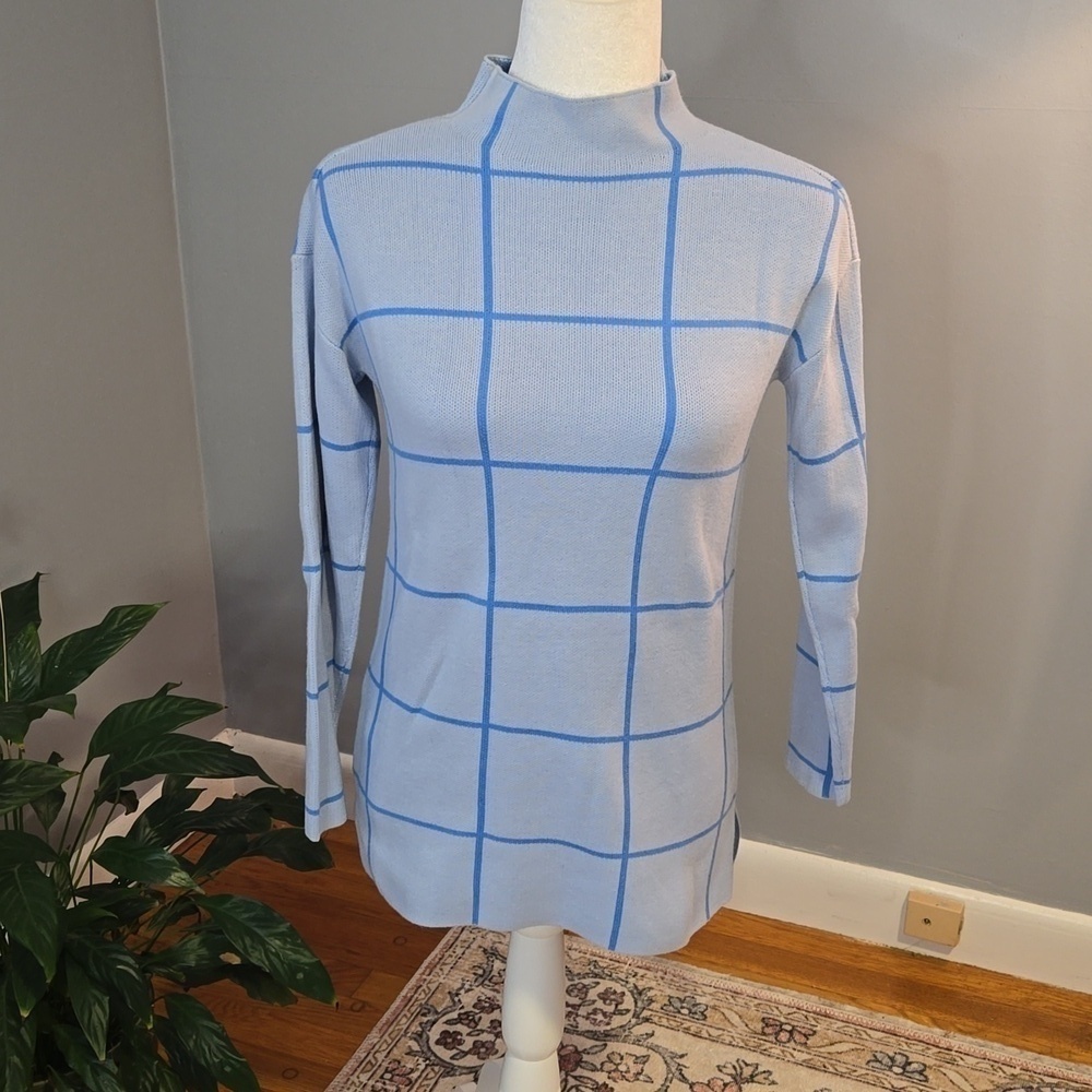 Loft Petites Light Blue Soft Pullover Mock Turtleneck Sweater Size XXSP